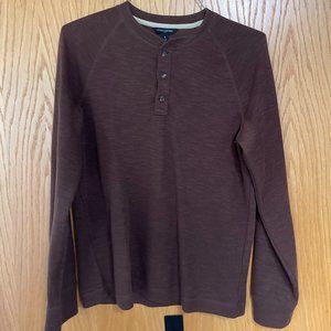 Brown Long Sleeve Henley Sweater Banana Republic